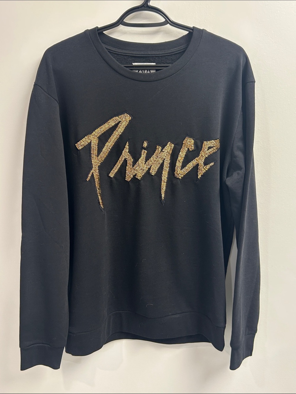 Zara Sweatshirt with gold Prince sequin detail